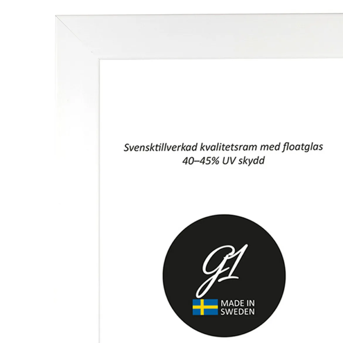Ramme 6A Hvit høyblank 28x35cm