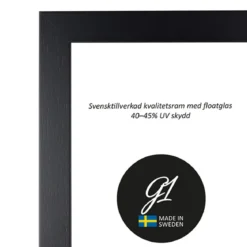 Ramme 4E svart slett list 50x60 cm
