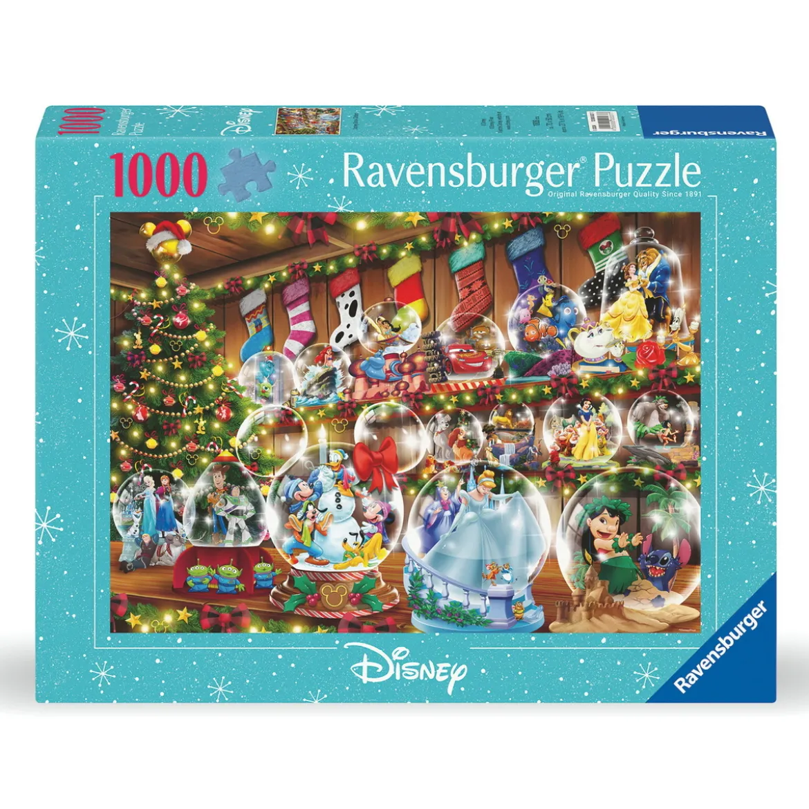 Ravensburger puslespill – Disney Snow Globes. 1000 biter, 70x50 cm.