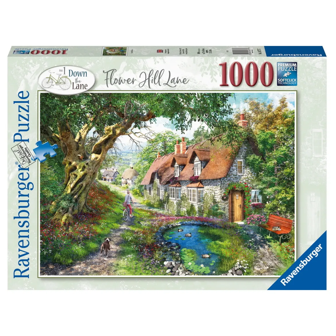Ravensburger puslespill – Flower Hill Lane. 1000 biter, 70x50 cm.