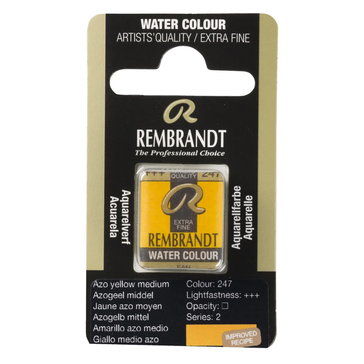 Rembrandt akvarellmaling halvkopp – Azo Yellow Deep Cadmium Free 248