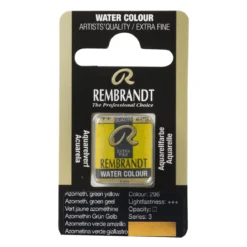 Rembrandt akvarellmaling halvkopp – Azo Green Yellow 296