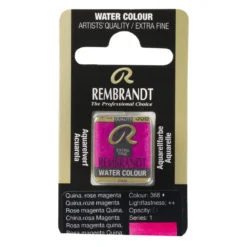 Rembrandt akvarellmaling halvkopp – Quinacridone Rose Magenta 368