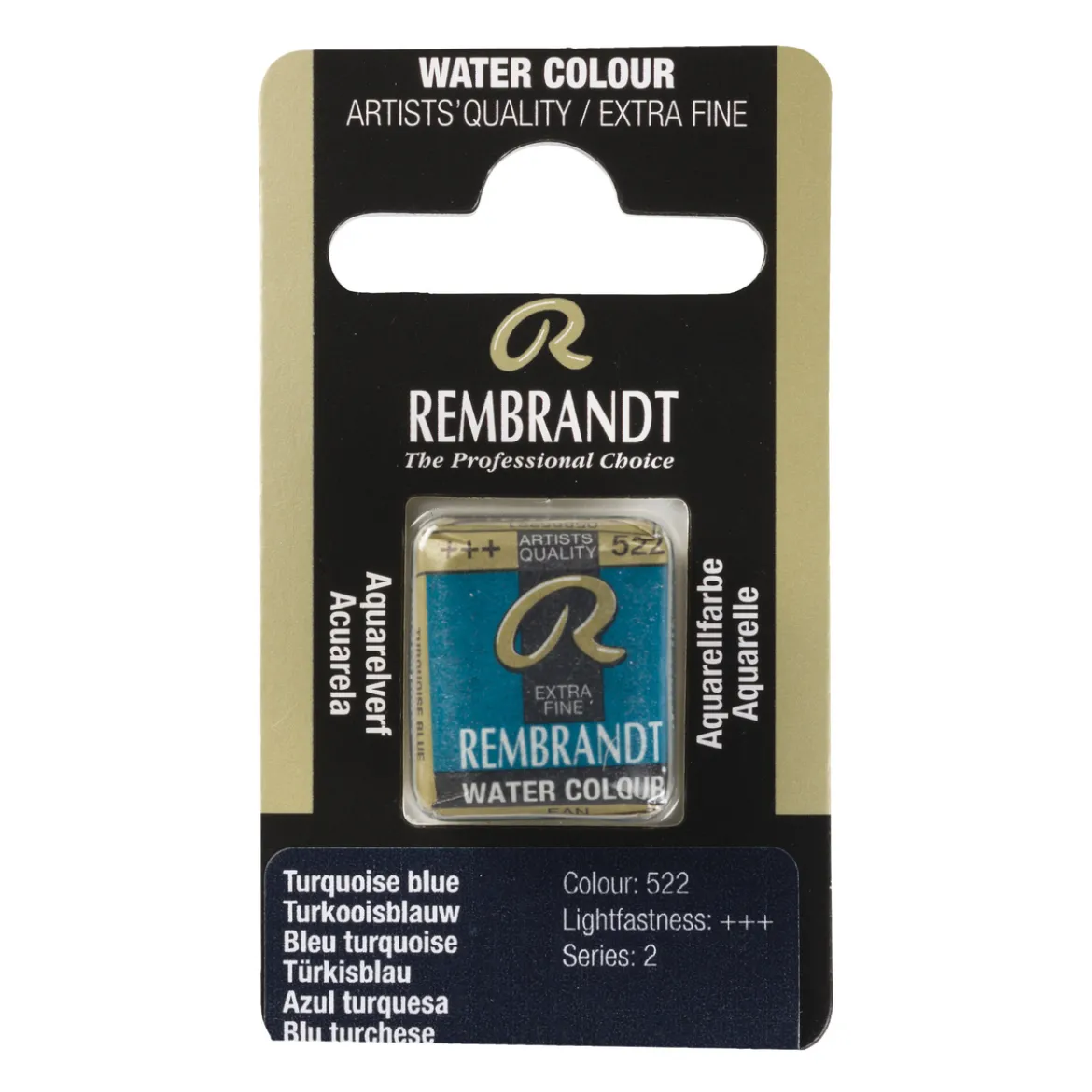 Rembrandt akvarellmaling halvkopp – Turquoise Blue 522