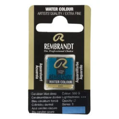 Rembrandt akvarellmaling halvkopp – Cerulean Blue Deep 550