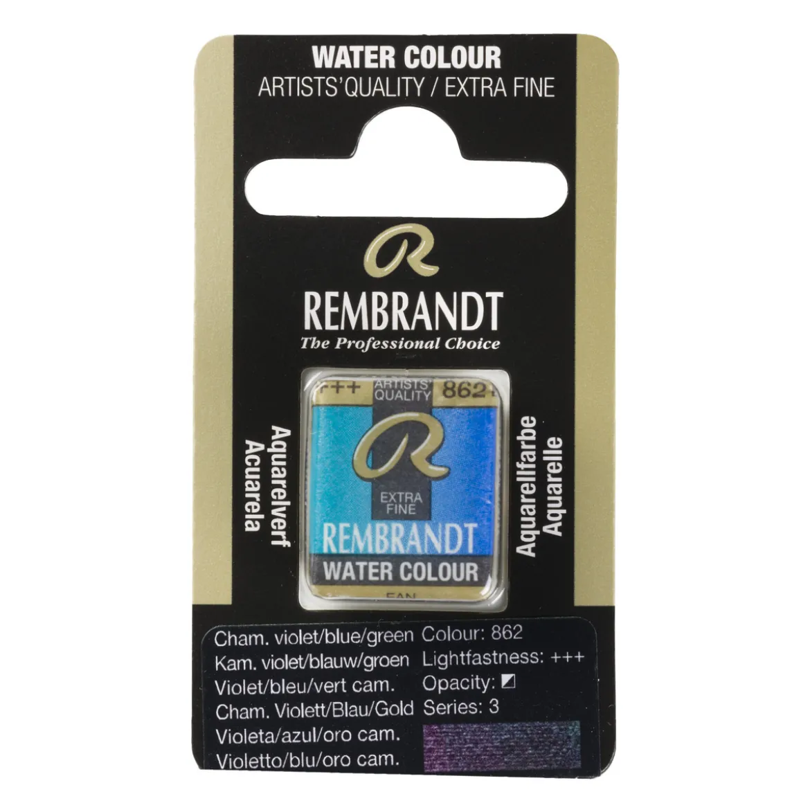 Rembrandt akvarellmaling halvkopp – Chameleon Violet Blue Green 862