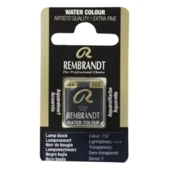 Rembrandt akvarellmaling halvkopp – Lamp Black 702
