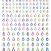 Rhinestone stickers dråper pastell – 288 pastelldråper. L 5, 7, 10 mm
