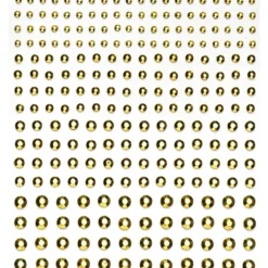 Rhinestone stickers gull metallic – 496 gullfargede perleklistremerker. Ø3, 4, 5, 6 mm