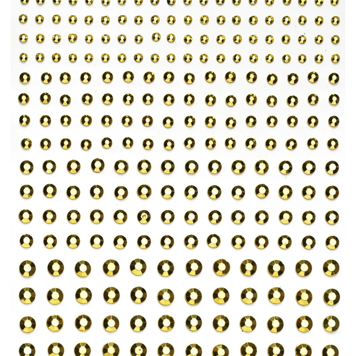 Rhinestone stickers gull metallic – 496 gullfargede perleklistremerker. Ø3, 4, 5, 6 mm
