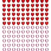 Rhinestone stickers hjerte – 240 røde og krystallignende hjerter. Ø8 mm