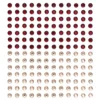 Rhinestone stickers – 336 runde fasetterte klistremerker i rødt og rosa. Ø6 mm