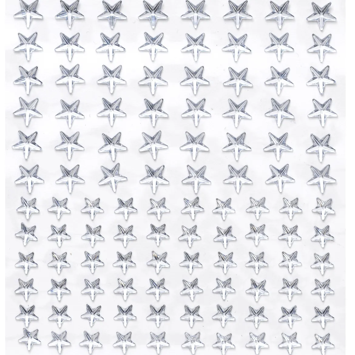 Rhinestone stickers stjerner krystall – 216 stjerneformede klistremerker. Ø8 / 10 mm