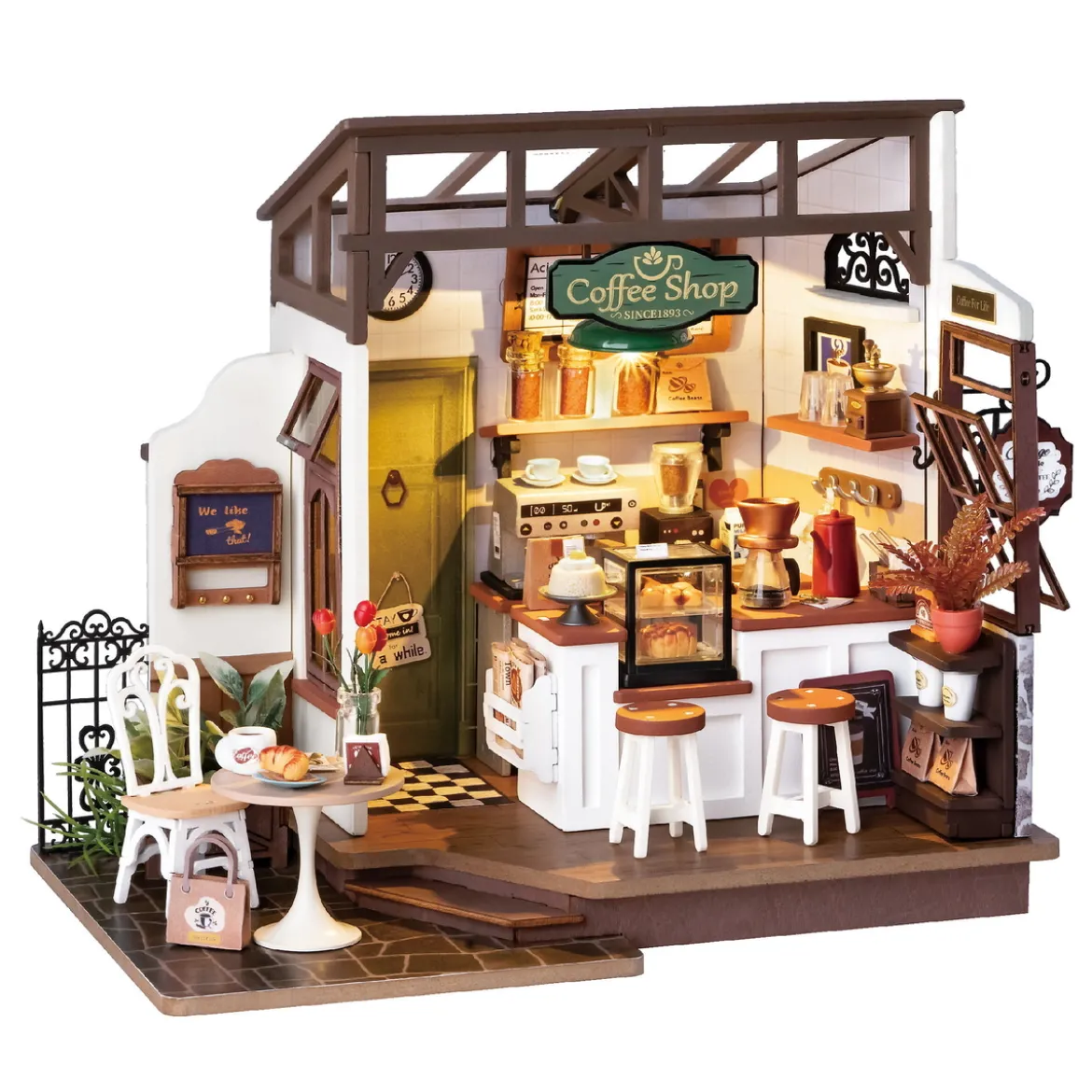 Rolife DIY No.17 Café miniatyrdiorama – DG162, 250×150×195 mm
