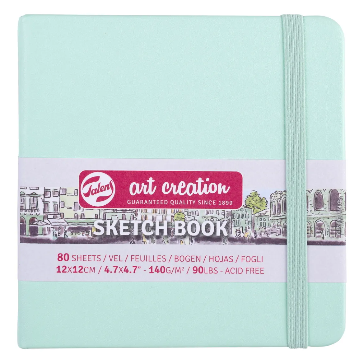 Royal Talens Art Creation Sketch skissebok 13×21 cm, rødt omslag – 140 g/m², 80 ark