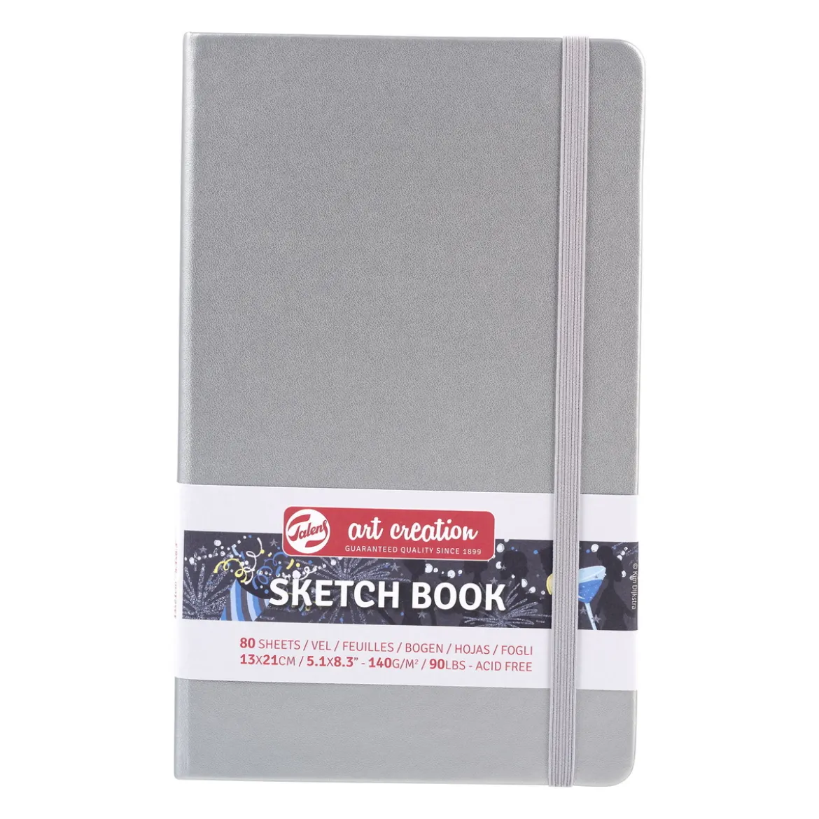 Royal Talens Art Creation Sketch skissebok 13×21 cm, sølvfarget omslag – 140 g/m², 80 ark
