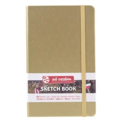 Royal Talens Art Creation Sketch skissebok 13×21 cm, gullfarget omslag – 140 g/m², 80 ark