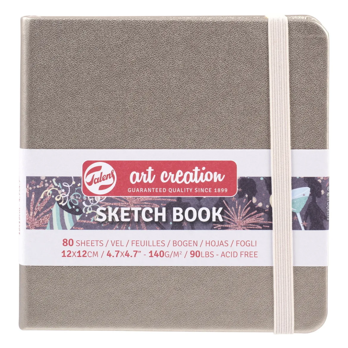 Royal Talens Art Creation Sketch skissebok 12×12 cm, rosa omslag – 140 g/m², 80 ark