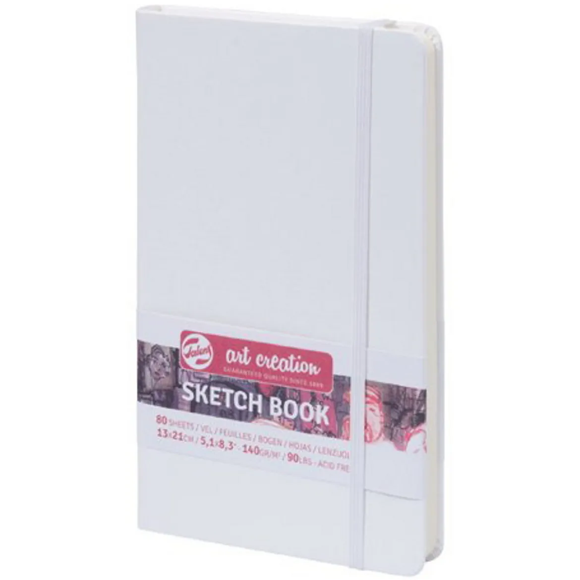 Royal Talens Art Creation Sketch skissebok 13×21 cm, hvitt omslag – 140 g/m², 80 ark
