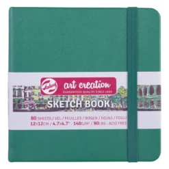Royal Talens Art Creation Sketch skissebok 12x12 cm, grønt omslag – 140 g/m², 80 ark