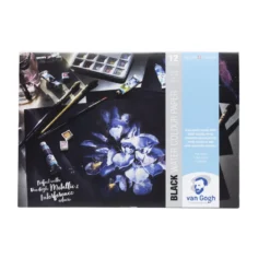 Royal Talens van Gogh Watercolour Paper Pad Noir – A4-akvarellblokk med 12 svarte ark / 360 GSM