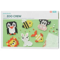 Rørperler XL Kit Zoo Crew – perle søte dyr! 630 store XL-perler med diameter 9 mm + 1 perleplate