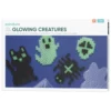Rørperler XL-sett Glowing Creatures – 600 svarte og selvlysende XL-perler + 2 perleplater
