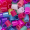 Rørperler XL 600 stk. – fargemiks med glitter, store perler med diameter 9 mm