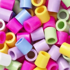 Rørperler XL 600 stk. – miks med pastellfarger, store perler med diameter 9 mm