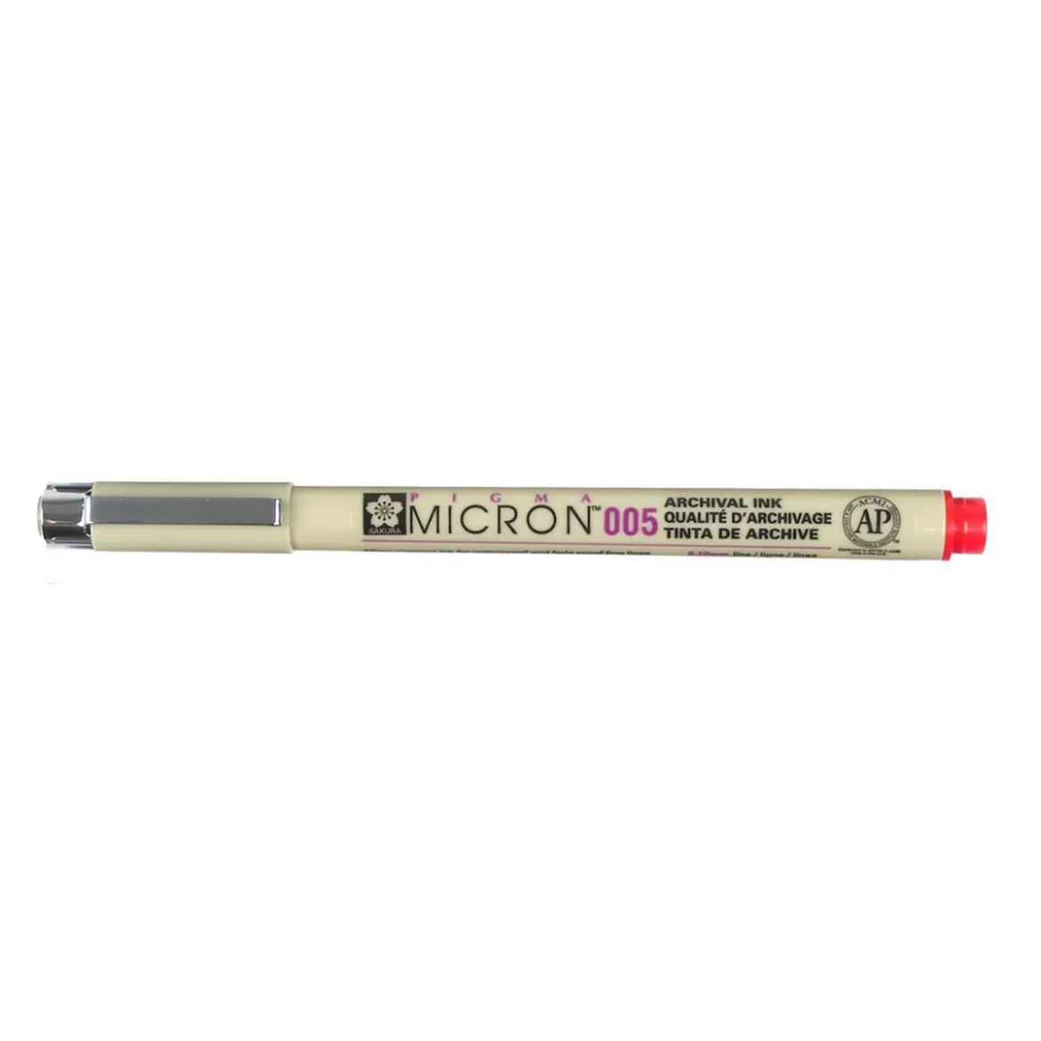 Sakura Pigma Micron 005 Red – rød fineliner 0,2 mm