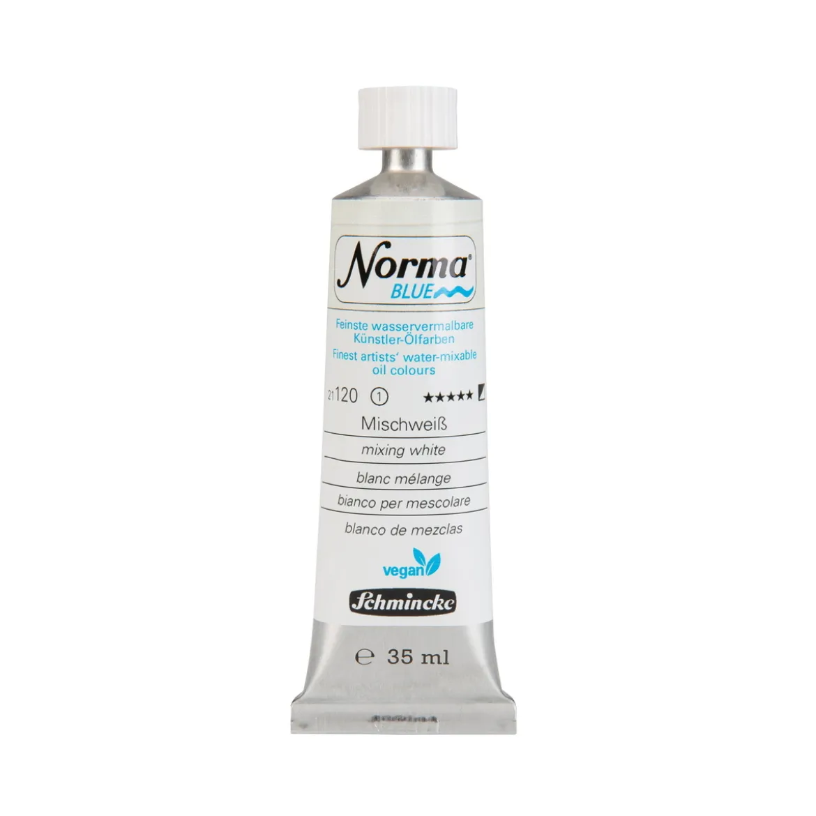 Schmincke Norma Blue vannløselig oljemaling 35 ml Mixing white 21120
