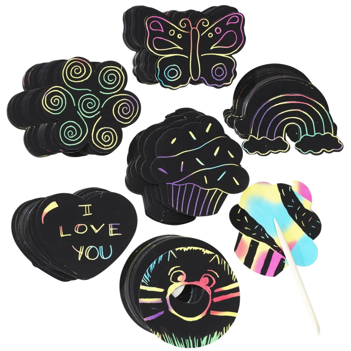 Scratch Fun Rainbow – 120 fargerike motiver for scratch art / skrapekunst!