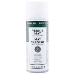 Sennelier Spray Universal Anti-UV Varnish Mat 375 ml, matt beskyttende lakk for oljemaling og akrylmaling
