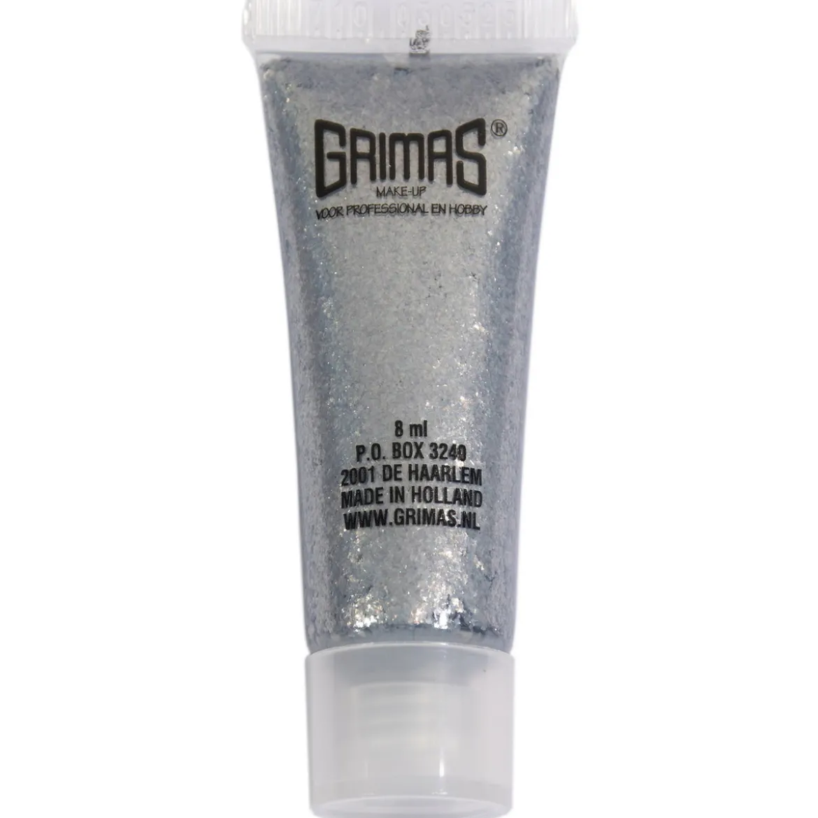 Shimmer gel 8 ml sølv, herlig glittersminke til fest og karneval