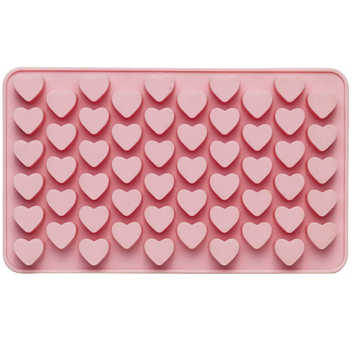 Silikonform hjerte med 50 hjerter, 180×110×15 mm