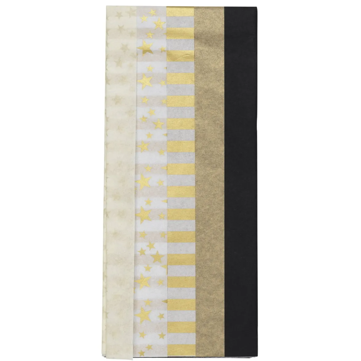 Silkepapir 5 ark à 70×50 cm, gullfarget miks. 14 g/m²