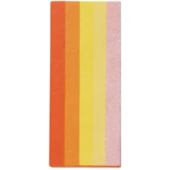 Silkepapir 5 ark à 70×50 cm, gul og oransje miks. 14 g/m²