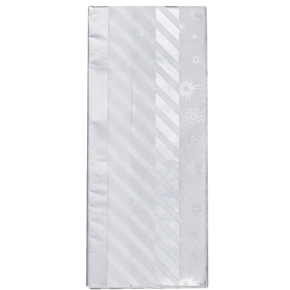 Silkepapir 5 ark à 70×50 cm, sølvfarget miks. 14 g/m²