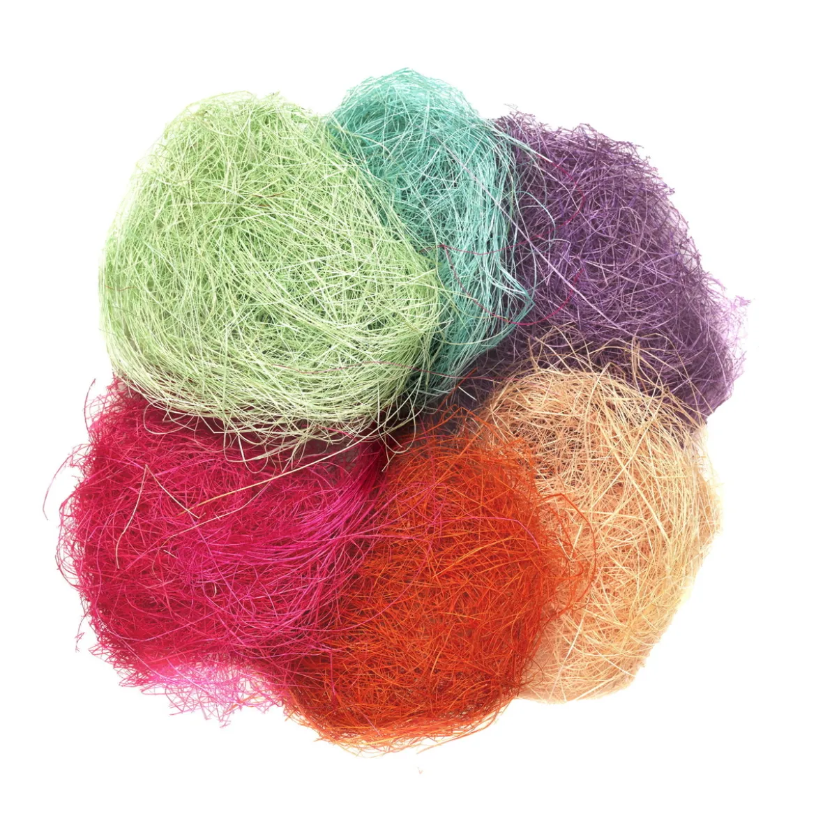 Sisal i 6 ulike farger, 6×2 gram