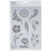 Sjablong A4, stensil med blomster og blader