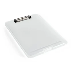 Skriveplate A4 (210×297 mm) med metallklemme og oppbevaringsrom