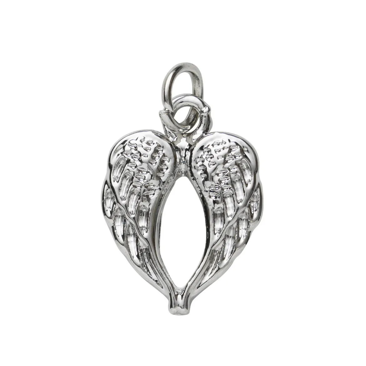 Sølvfarget anheng / charm englevinger 12×16 mm