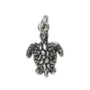 Sølvfarget anheng / charm skilpadde 12,8×19 mm