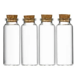 4 små glassflasker med kork – 40 ml
