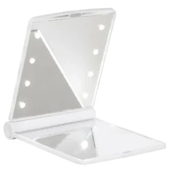 Sminkespeil med lys Mini – 8,5×11×1 cm sammenslått