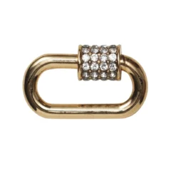 Smykkelås med skrulås gnistrende strassteiner gullfarget 17x9 mm