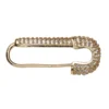 Smykkelås sikkerhetsnål med strassteiner gullfarget 26x10 mm
