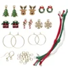 Smykkesett til jul og vinter! – 3 par ørepynt, 3 armbånd og 12 charms med julestemning!