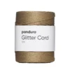 Snor med glitter, 70 m beige med gullglitter. Ø3 mm