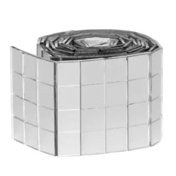 Speilmosaikk av sølvfarget glass på rull, selvklebende, 400 stk. 10×10 mm ruter